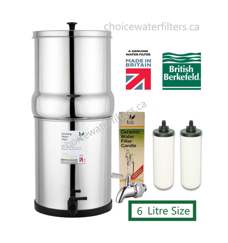 British Berkefeld with 2 Ultra Fluoride Filters - 6 Litre - Choice Water Filters