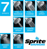 Sprite Slim-Line 3 Shower Filter w/ 7 Setting Shower Head - Choice Water Filters