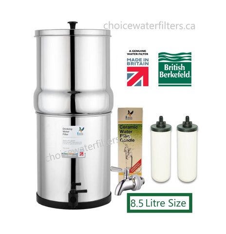 British Berkefeld with 2 Ultra Fluoride Filters - 8.5 Litre - Choice Water Filters
